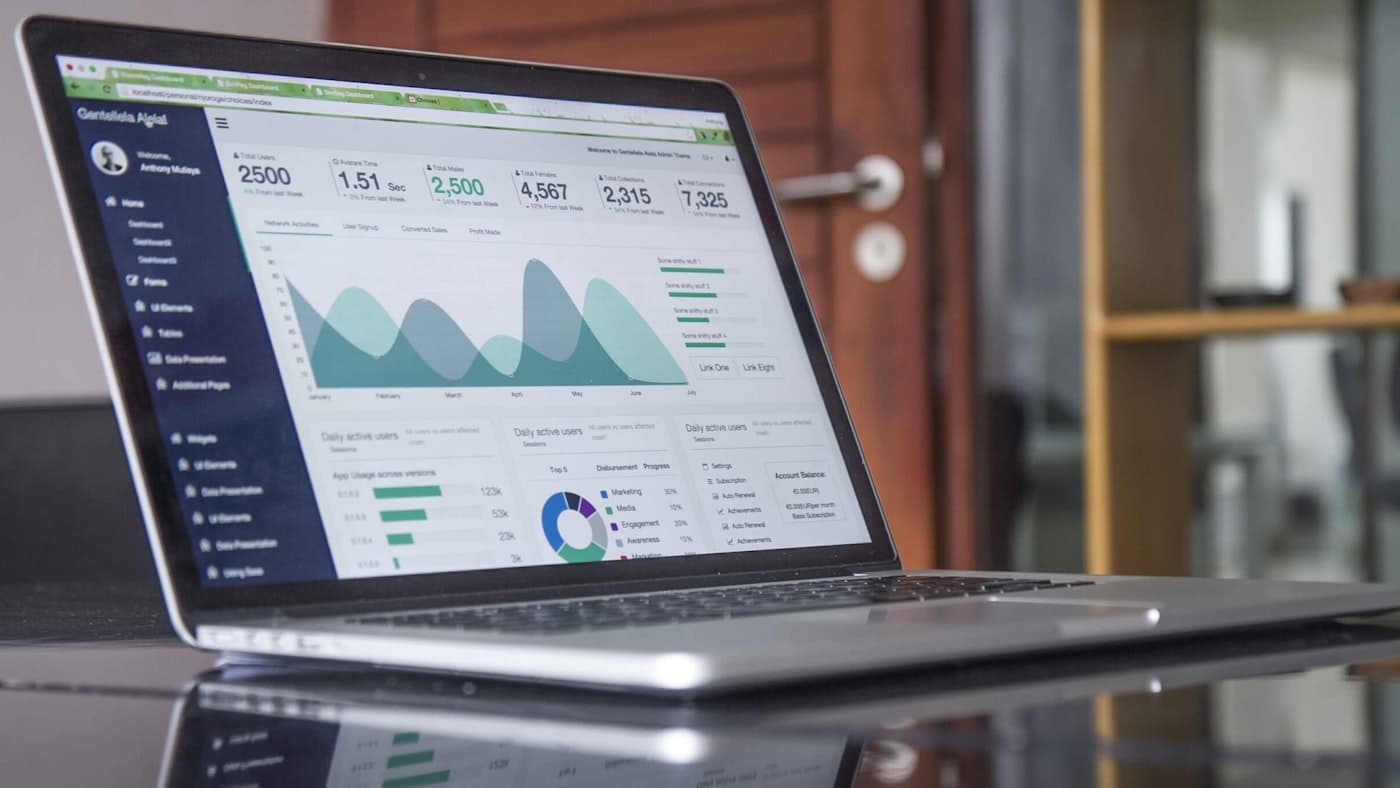 Web performance analytics dashboard showing load time and bounce rate